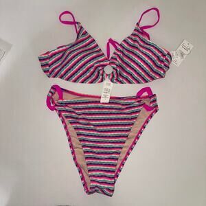 Nwt pink and blue cupshe bikini